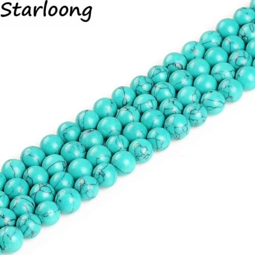 Top quality Synthesis green howlite stone round loose ball Beads 15" Strand 4 6 8 10 12 MM DIY Jewelry Making bracelet