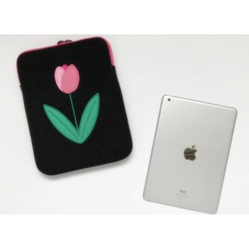 Korean Ins Tulip Laptop Tablet Case Bag 13inch For Mac Ipad Pro 9.7 10.8 11 13 14.5 15 inch Flower Laptop Inner Sleeve Bag Pouch
