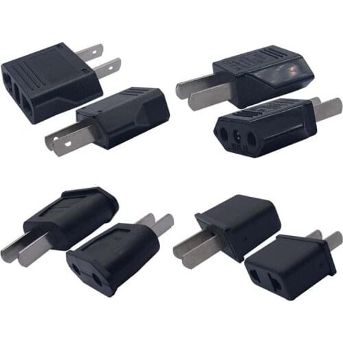 Black White Portable Mini American universal 2 pin travel adaptor plug 6A 125V/250V EU to USA small power plug socket converter