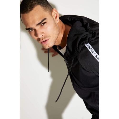 DeFacto Spring Man Pullover & Cardigan Slim Fit Hooded Zipper Sweatshirt Jumper Sweater Casual Male Fashion-U0369AZ21SP