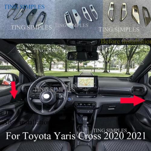 For Toyota Yaris Cross (XP210) 2020 2021 Stainless steel Door Window Armrest Cover Switch Panel Trim Molding Garnish stickers