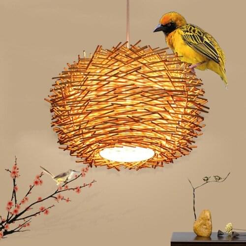 Chinese handmade bamboo wicker rattan lampshade ceiling lamp E27 lamp living room hotel restaurant aisle lamp