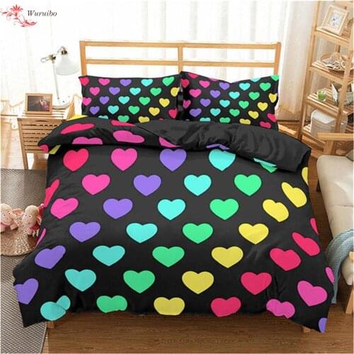 Homesky 3D Bedding Set Full Queen King Size Duvet Cover Set 2/3PCS Family Bed Cover Set Home Bedclothes