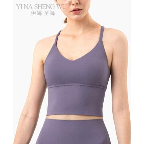 Cross Yoga Bra Top Sports Bra Womens Sports Top Back Hollow Breathable Crop Running Vest Female Fitness Athletic Sportswear New