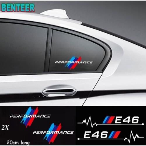 2pcs E30 E34 E36 E39 E46 E60 E90 LOGO car windows sticker For bmw 1 3 5 series m3 m5 120i 130i 318i 320i 325i 520i 530i 528i