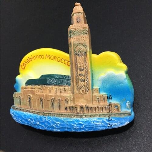 New Arrival Morocco Tourist Souvenirs Casablanca Fridge Magnet 3D Resin Tourist Refrigerator Magnets Sticker Gift Home Decor