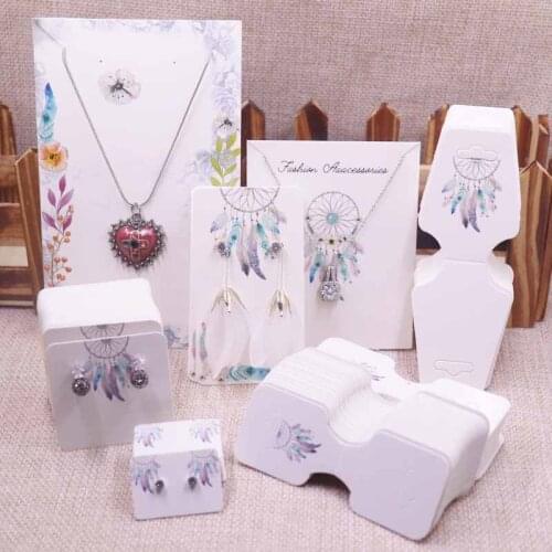 NEW diy 100PCS Jewelry set package cards paper necklace/bracelet/hair ornaments display tag card stud/drop earring tag cards