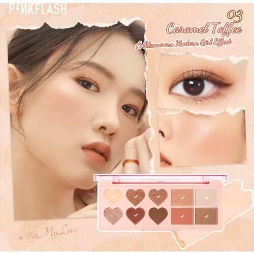 PINKFLASH #OhMyLove Multiple Face Palette Eyeshadow Blush Highlighter Contour Soft Smooth Blusher Makeup For Womens Beauty