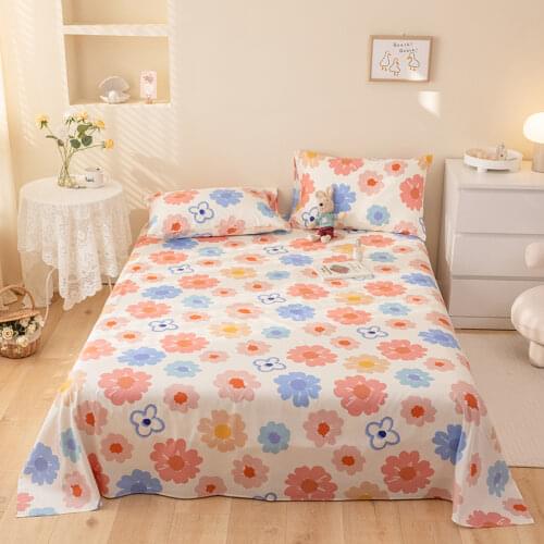 Bonenjoy Flat Bed Sheet 100% Cotton Sun Flower Printed Queen Size sabanas 2 plazas Single Top Bed Sheet Cotton (No Pillowcase)