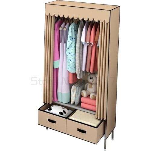 Simple wardrobe household bedroom rental room cloth wardrobe modern simple childrens storage cabinet