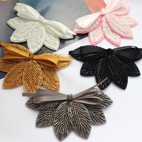 Hand-beaded leaves, bows, collars, flowers, turbans, clothes, sweaters, shirts, decoration, DIY accessories