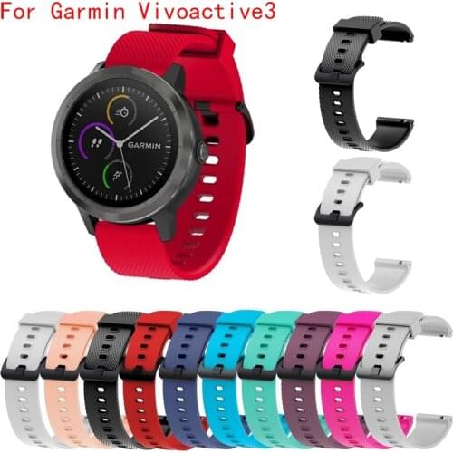 20mm strap for Garmin Vivoactive3 Hr Silica Gel Watch band,for xiaomi Amazfit Bip/samsung Galaxy 42mm Sport Replace Bracelet