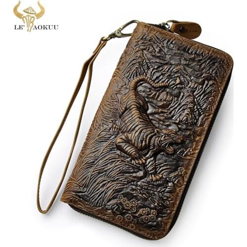 Luxury Brand Male Quality leather Fashion Card Holder Checkbook Zipper Around Organizer Wallet Purse Design Clutch Handbag 1016