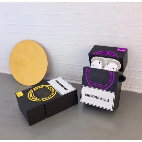 Silicone Cigarette Case Box Earphone Protection For Airpods 1/2 Wireless Bluetooth-compatible Headphone Headset Cigarette Box