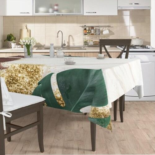 Table cloth living room kitchen cover runner pattern colorful white leaf pattern micro fabric cover free shipping