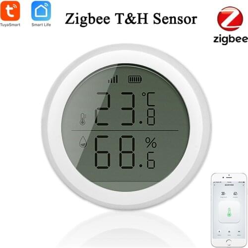 Tuya Zigbee Smart Temperature And Humidity Sensor With LED Screen Display With battery Included For Zigebee Smart Home Securuty