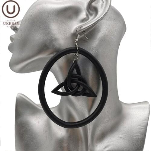 UKEBAY New Big Round Earrings For Women Statement Earrings Handmade Rubber Jewelry Geometric Ear Accessories Big Earring Gifts