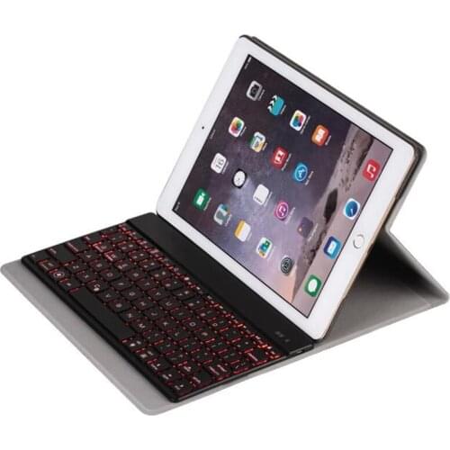 Ultra Slim PU Leather Smart Cover with 7 Colors LED Back-lit Removable Bluetooth Keyboard for Apple iPad Mini 3 iPad Mini 2 Mini