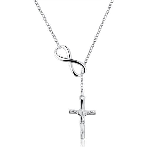 ZEMIOR Classic Cross Pendant Necklace For Women White Christian Jesus Necklaces Female Anniversary Fashion Jewelry Free Shipping