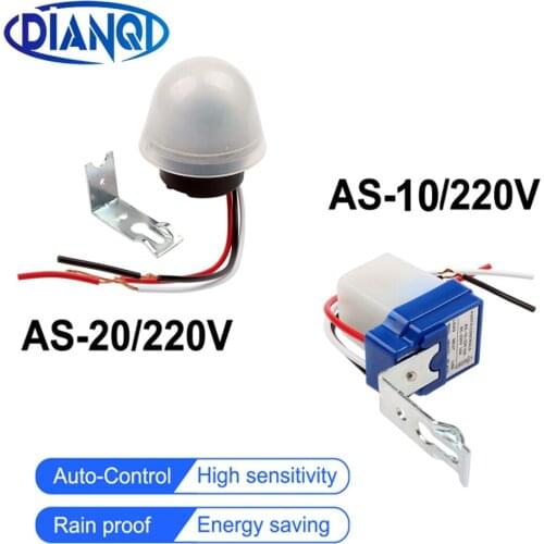 1PC DC AC 220V 50-60Hz 10A Automatic Auto On Off Photocell street Light Switch AS-10 AS-20 Photo Control Sensor Switch