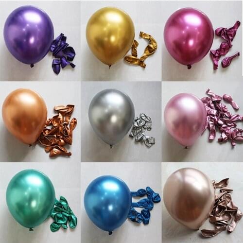 100pcs 50pcs 10inch Pearl Chrome Metal Balloon Golden Balloon Arch Wedding Supplies Party Decor Globos