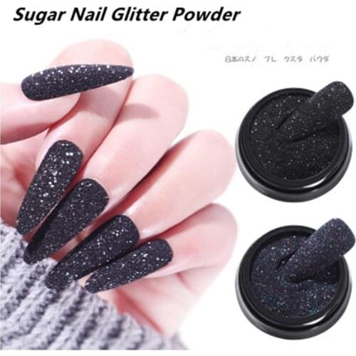 2g/box Holographic Sugar Glitter Powder Laser Nail Pigment Nails Art Decoration Accessories White Matte Effect Powders Dust Deco