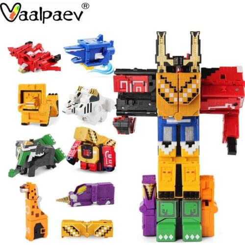3 in 1 Animal Squanre Cube Transfor Robot Force Series Buliding Blocks Educational Toys for Children Gift Boy Octopus Eagle Lion