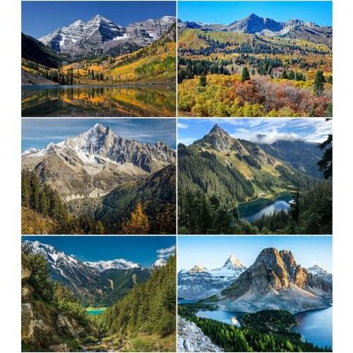 AZQSD Diamond Art Painting Kits Mountain Diamond Mosaic Landscape Cross Stitch Handicraft Home Decoration Handmade Gift