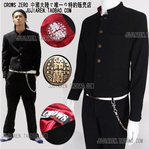Free shipping Japanese Suzuran school uniform Genji set male slim blazer chinese tunic suit piece set jacket+pants