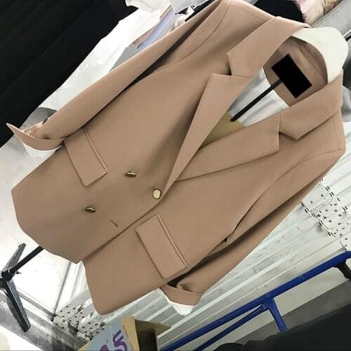 Blazer feminino New South Korean Commuter Fashion Metal Double Breasted Fashion Korean Suit Jacket Female Womens Jackets