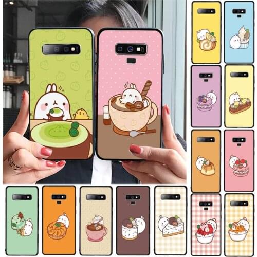 Kawaii Tea with Molang Cupcake Phone Case For Samsung Galaxy S20 S10 Plus S10E S5 S6 S7edge S8 S9 S9Plus S10lite 2020