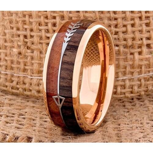 Fashion Stainless Steel Rings for Men Rose Gold Arrow Finger Ring Couple Wedding Anniversary Gift Classic Hip Hop Jewelry