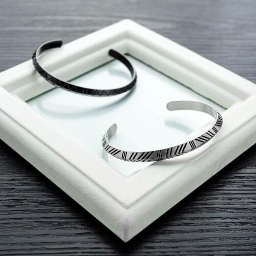 GorGor Creative Style Rhombic Titanium Steel Originality Statement Minimalist Celebrity Cold Wind Open Mens Bracelet 943