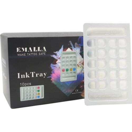 10pcs/box Disposable Tattoo Ink Tray Eyelash Extension Glue Holder Adhesive ink Tray Plastic Pigment Holders Tattoo Ink Palet