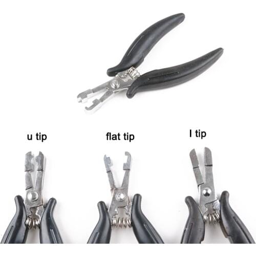 2 Pieces Metal I / U/ Flat tip Shaped Pliers For Micro Rings Human Hair extension Tools (Style 09, 10, 11)
