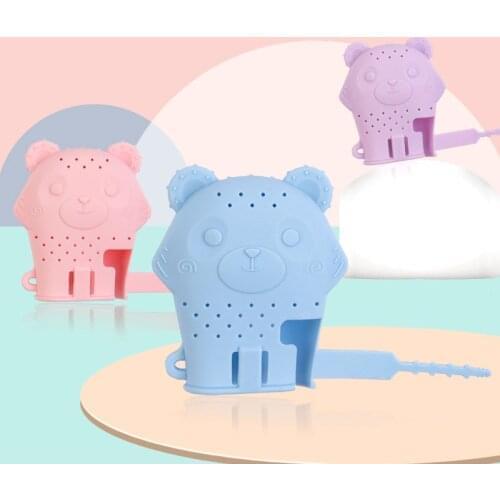 Cartoon Baby Molar Gloves Pure Color Lovely Animal Bite Glove Soft Adjustable Anti-eat Silicone Teether Gloves Newborn Molar Toy