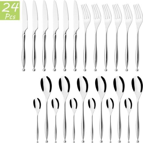18/10 Stainless Steel Cutlery Set Knife Fork Coffee Spoon Dinnerware Tableware Set Kitchen Wedding BBQ Party Silverware Flatware