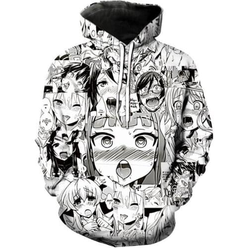 New Hoodies Ahegao 3D Print Hooded Sweatshirt Men Women Casual Fashion Pullover Hoodie Hentai Harajuku Anime Girl Tops Coat Male