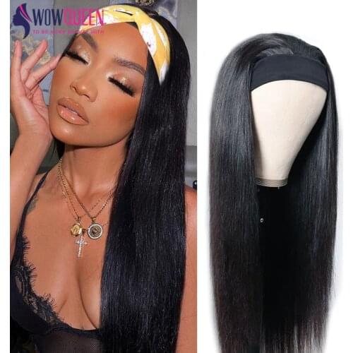 250 Density Headband Wig Human Hair Wigs Wowqueen 30 Inch Wig Glueless Brazilian Hair Wigs Remy Straight Human Hair Wigs