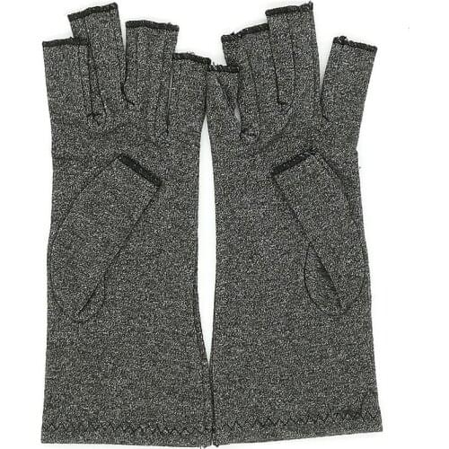 1 Pair New Men Women Solid Color Cotton Spandex Half-Finger Press Gloves Sports Breathable Health Care Red Gray S/M/L