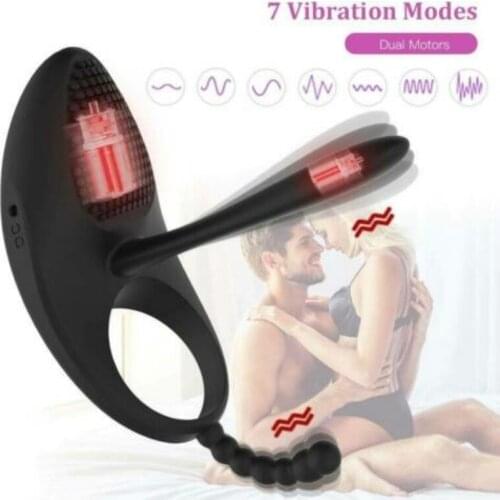 Rechargeable Silicone Vibrating Ring Male Enhancer Clit Stimulation G-P Point Orgasm Sex Toys For Men Couples