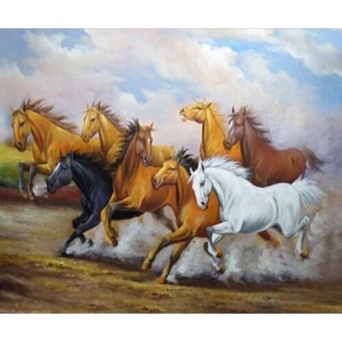 Full Round Diamond 5D DIY Diamond Painting Running Horse Embroidery Cross Stitch Rhinestone Mosaic Painting Home Decoration