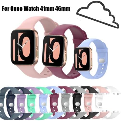 2021 Official Style Silicone Watch Strap For Oppo Watch 41mm 46mm original SmartWatch Band Replacement WristBand Bracelet Belt