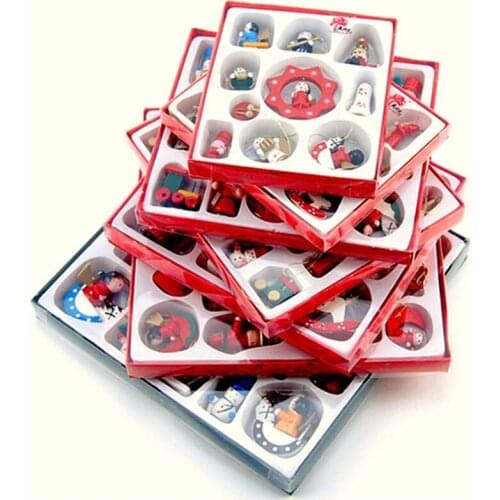 Christmas Decoration for Tree Hanging Pendant Wooden Dolls Xmas Tree Decor Supplies Cartoon Drop Ornaments Merry Christmas Gift