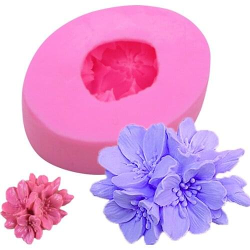 Silicone Soap Mold Fondant Chocolate Cake Decorating Flower Candle Mold Sugar Craft Moulds DIY Handmade Soap Form Baking Tools