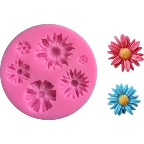 Different Flowers Silicone Chocolate Mold For Cookie Cutter DIY Fondant Cake Decorating Tools Snowflake Flower Cake Molds