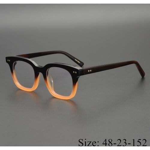 Vintage Quality hardened Acetate eyeglass frame South side long temple women men original box case prescription lens free ship