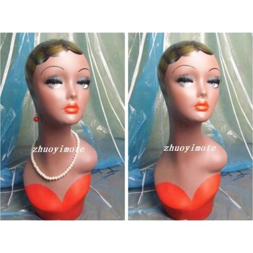 High Quality Fiberglass Vintage Female Manikin Dummy Head,Mannequin Head Hat