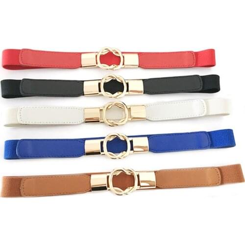 Fashion Korean Style Women Elastic Waistband Dress Buckle Belt For Jeans Women Girls Red Black White Waist Band