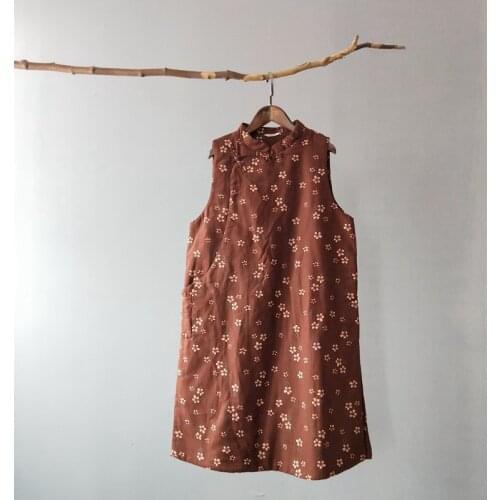 Women Loose Padded Printed Vests Waistcoat Outerwear Ladies Autumn Winter Floral Print Sleeveless Coat Tops